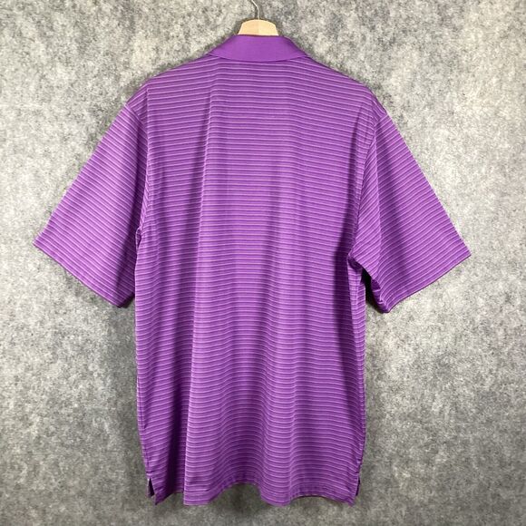 Donald Ross Men's Short Sleeve Purple Pin Striped Golf Polo Shirt Size Large - Picture 4 of 14